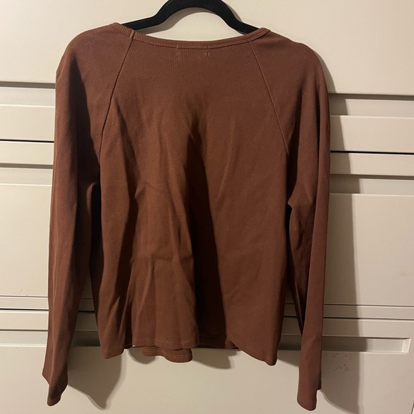 NWT Anthropologie Brown Ribbed Top - Picture 2 of 3